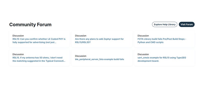A screenshot of a community forum integration to a product page.